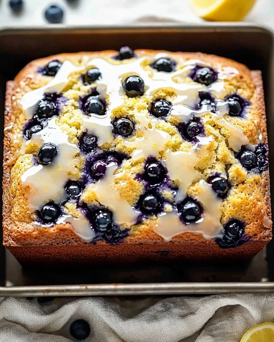 Easy Lemon Blueberry Bread with Lemon Glaze