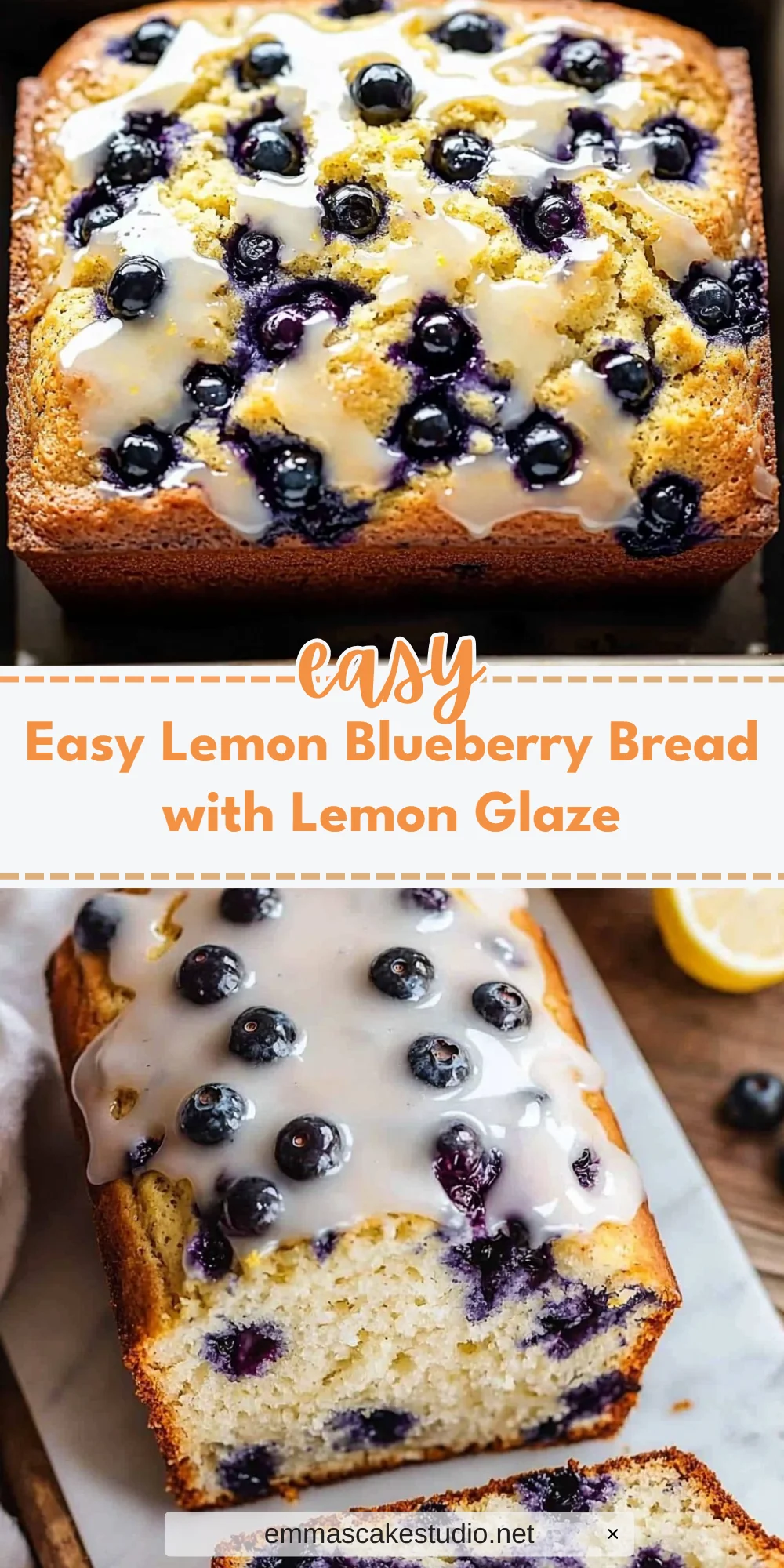Easy Lemon Blueberry Bread with Lemon Glaze