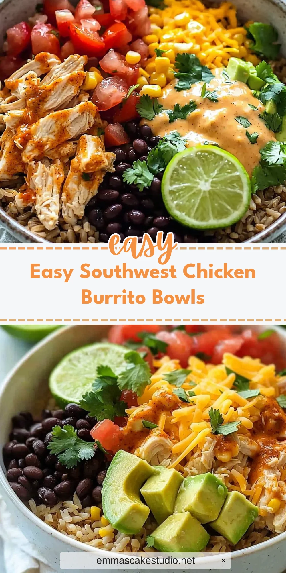 Easy Southwest Chicken Burrito Bowls