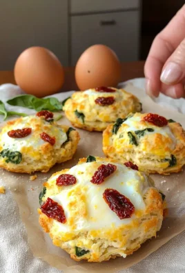 Sun-dried tomato and spinach egg biscuits on a plate