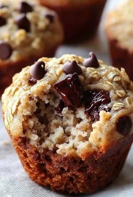 Delicious oatmeal chocolate chip muffins fresh out of the oven