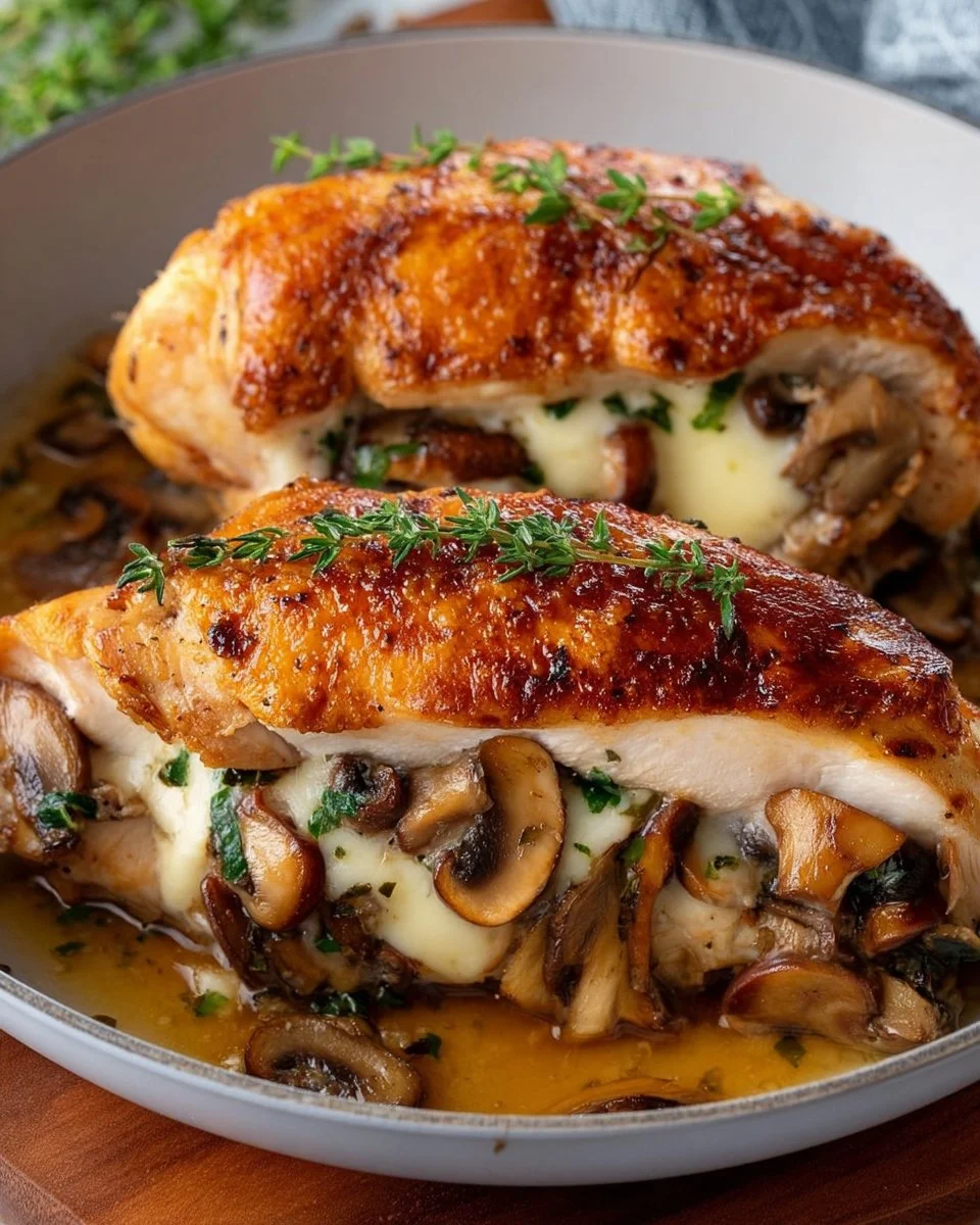 Flavorful Mushroom Stuffed Chicken Breast