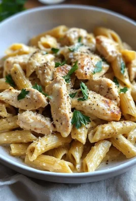 Garlic Parmesan Chicken served over pasta with herbs and cheese