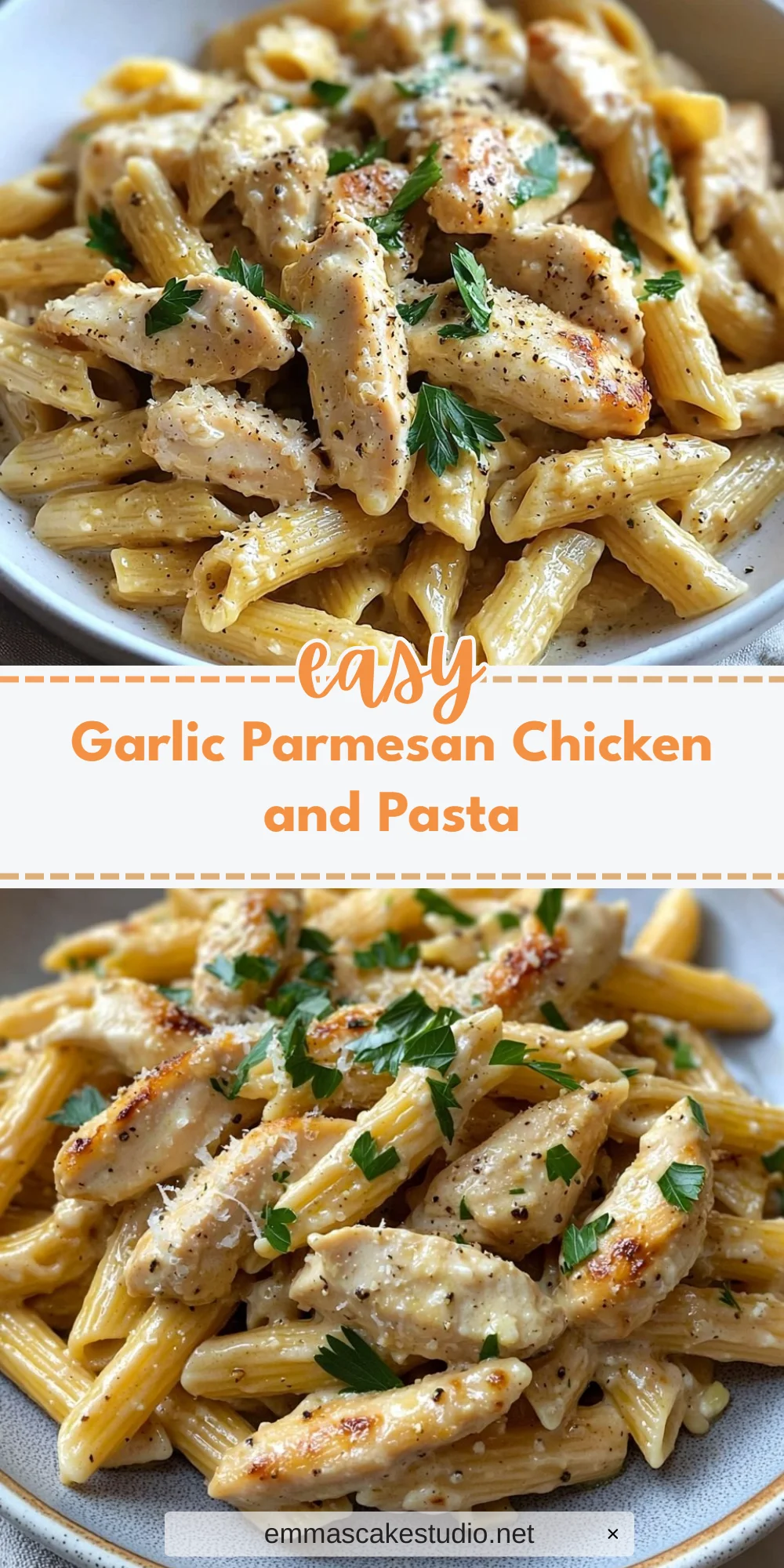 Garlic Parmesan Chicken and Pasta