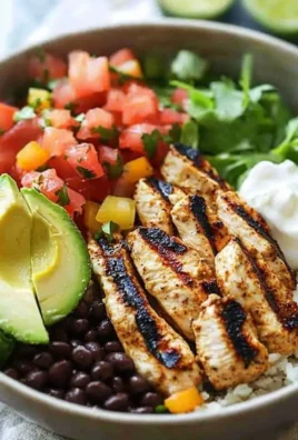 Delicious Grilled Chicken Burrito Bowl with fresh ingredients