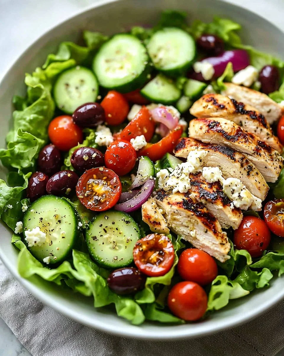 Healthy Greek Salad with Chicken