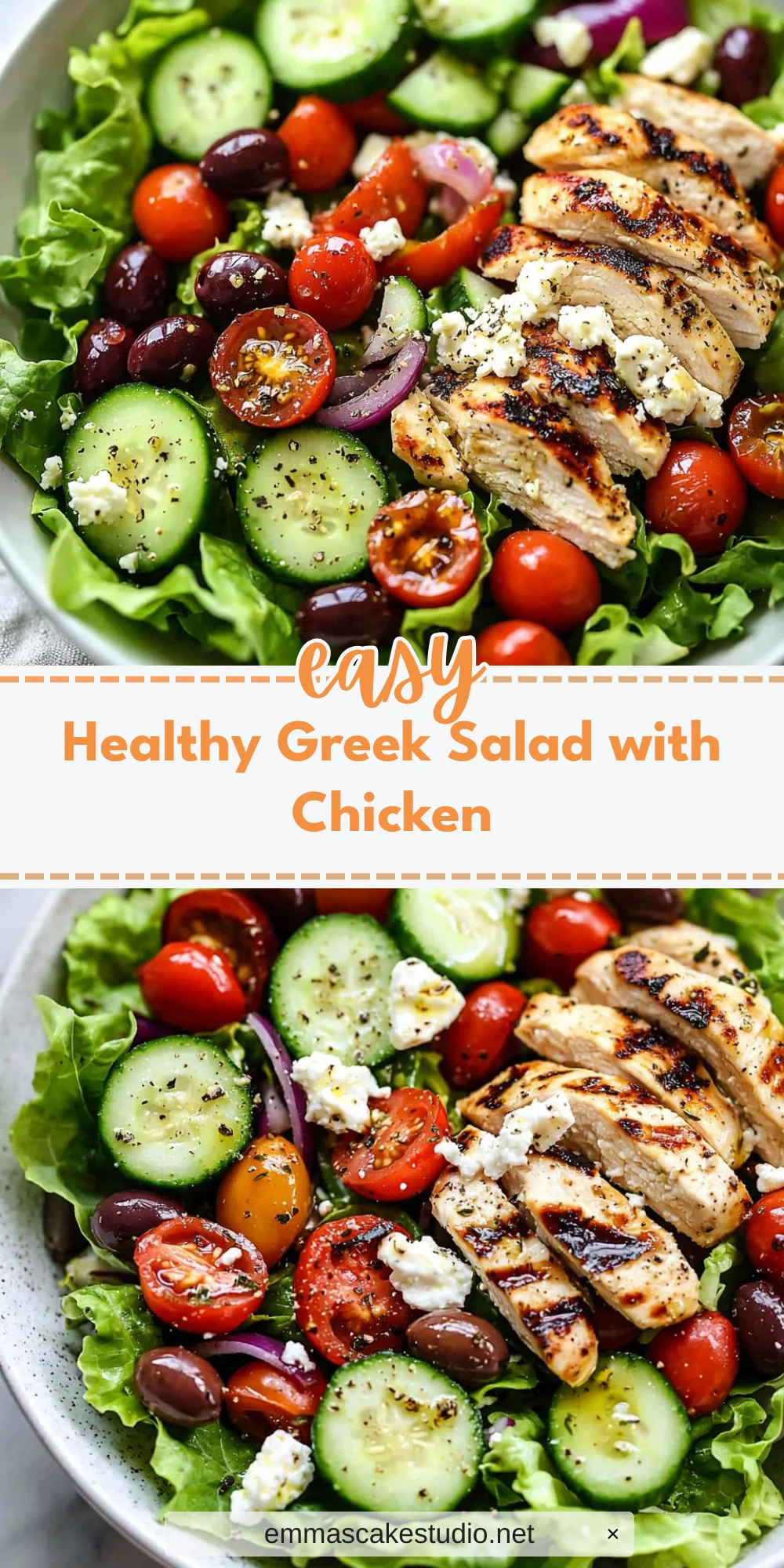 Healthy Greek Salad with Chicken