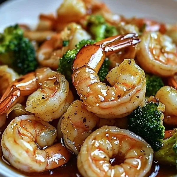 Delicious high-protein honey garlic shrimp served on a plate