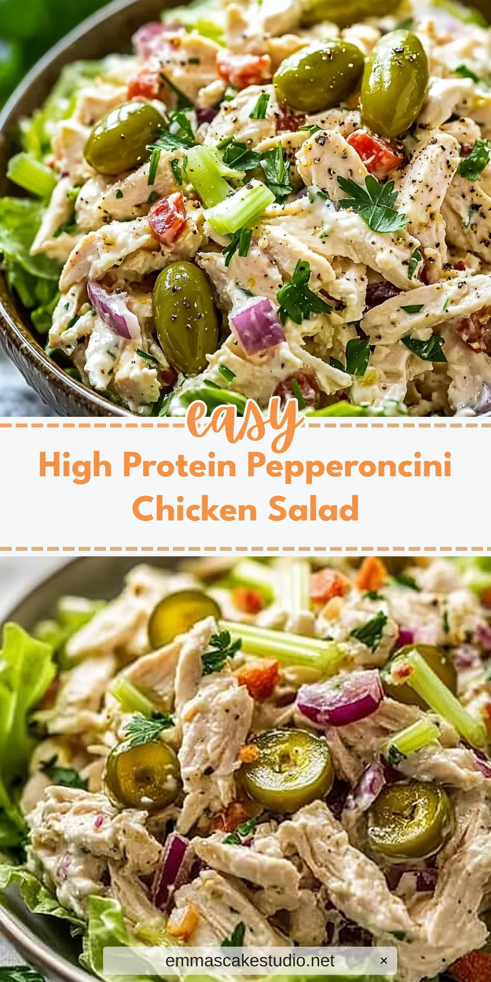 High Protein Pepperoncini Chicken Salad