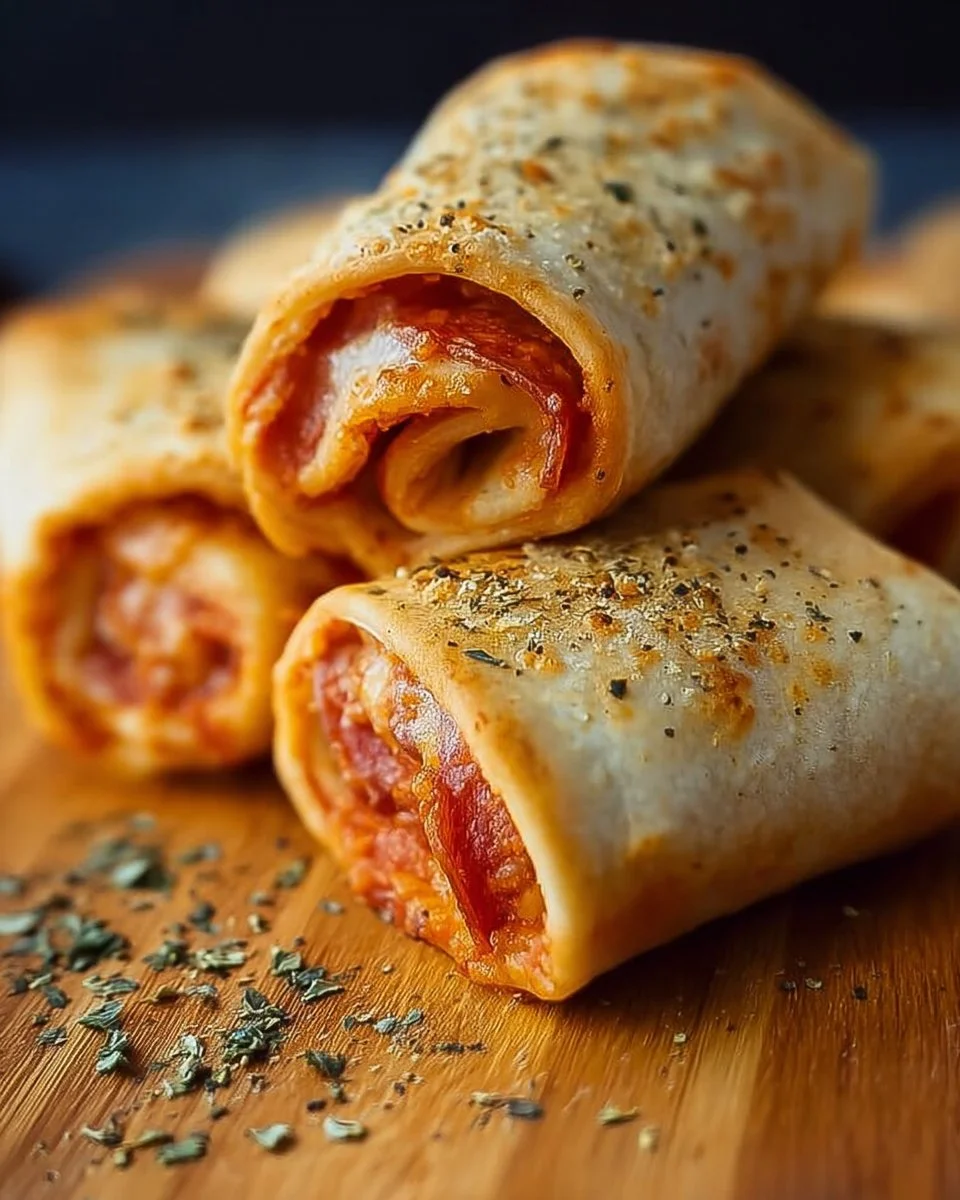 High Protein Pepperoni Pizza Rolls