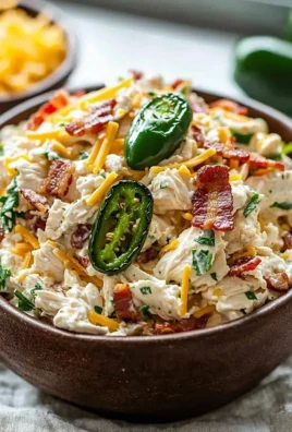 Delicious Jalapeno Popper Chicken Salad served in a bowl