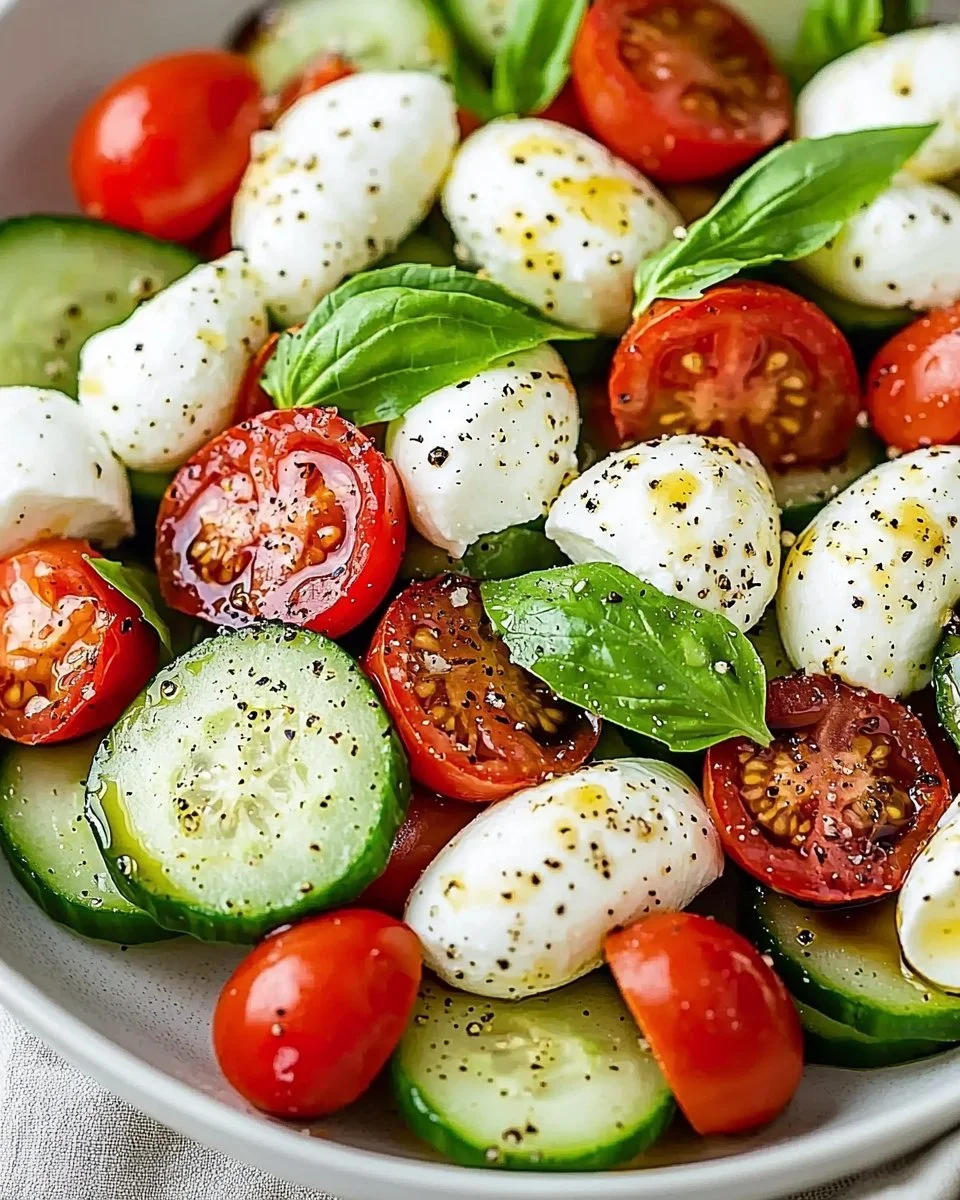Juicy Cucumber Caprese Salad