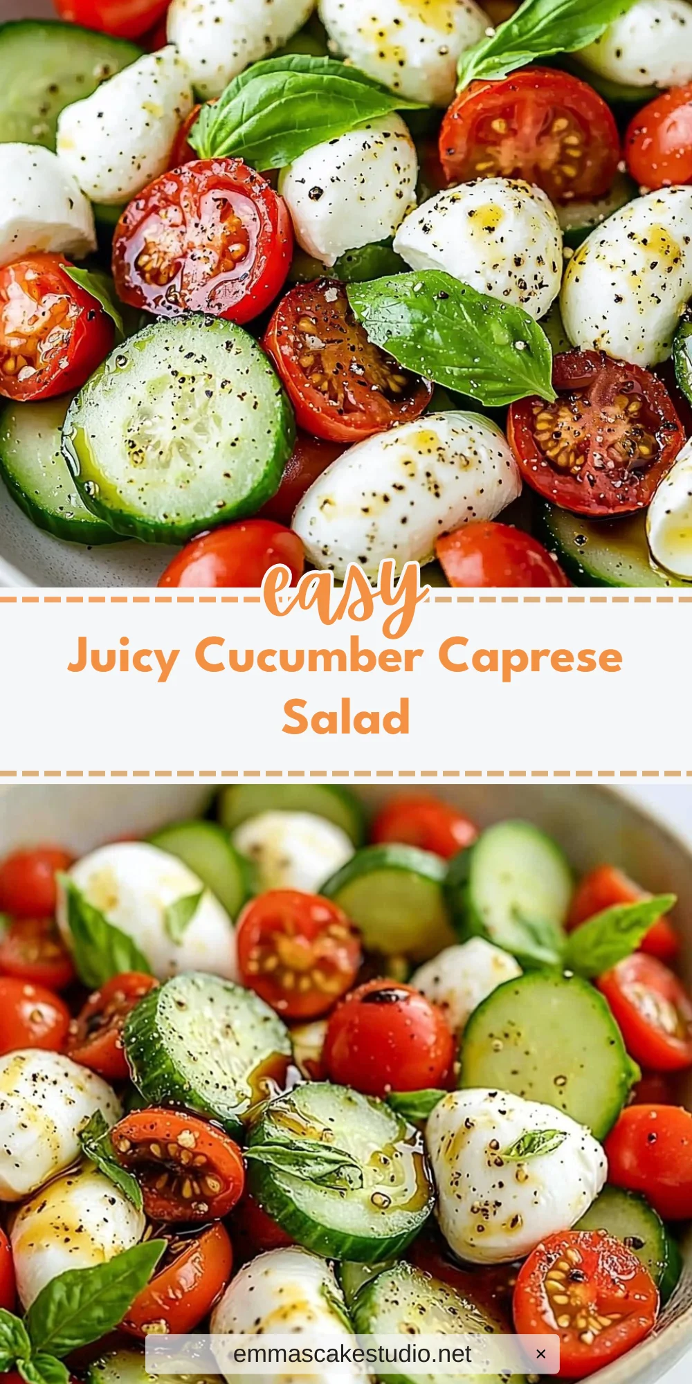 Juicy Cucumber Caprese Salad