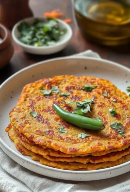 Deliciously cooked lentil pancake served on a plate with fresh herbs.