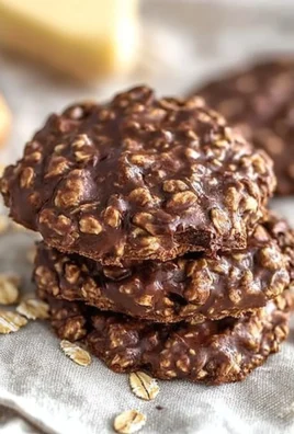 Delicious no-bake chocolate oatmeal cookies on a plate