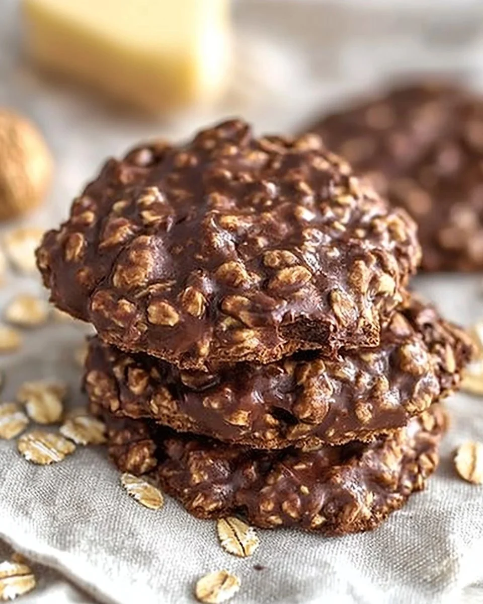 No Bake Chocolate Oatmeal Cookies