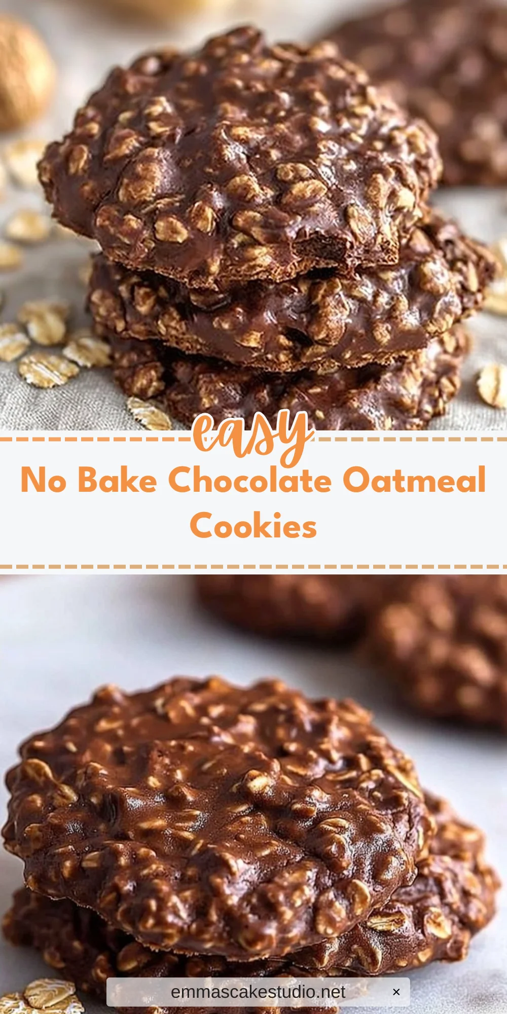 No Bake Chocolate Oatmeal Cookies