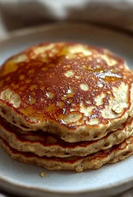 Delicious oatmeal pancakes served on a plate without banana