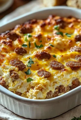 Delicious Sausage and Egg Casserole served in a baking dish