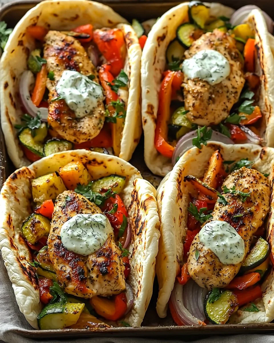 Sheet Pan Chicken Pitas with Herby Ranch