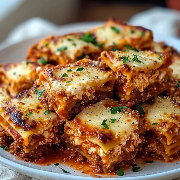 Delicious slow cooker lasagna layered with cheese and meat