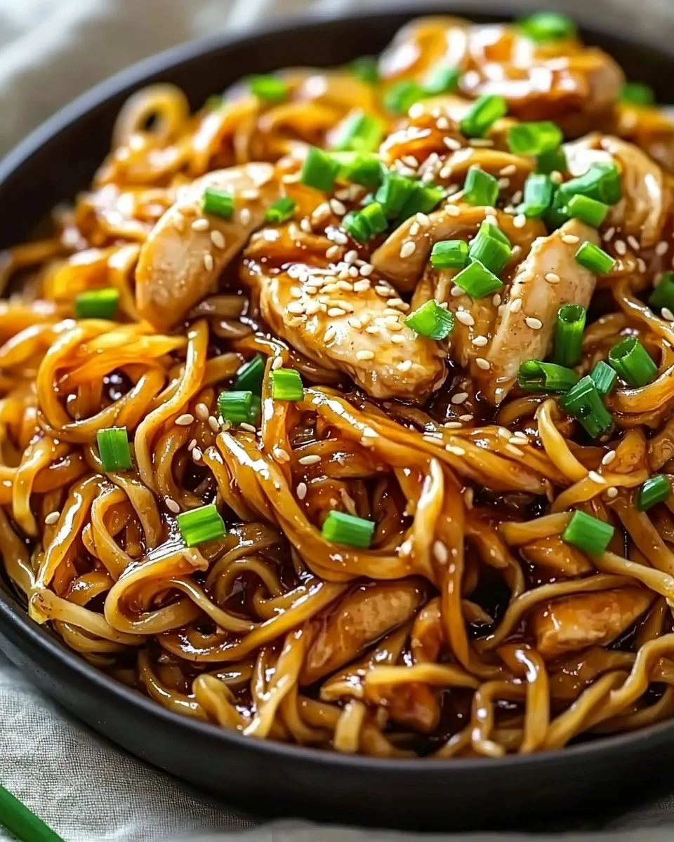Sticky Garlic Chicken Noodles