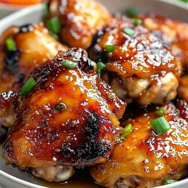 Sticky sweet chili chicken thighs cooked in an air fryer for a tasty meal