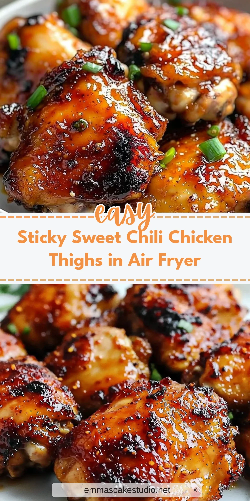 Sticky Sweet Chili Chicken Thighs in Air Fryer