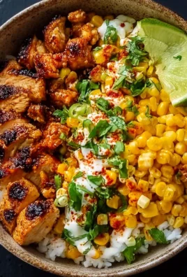 Delicious Street Corn Chicken Rice Bowl with chicken, corn, and rice