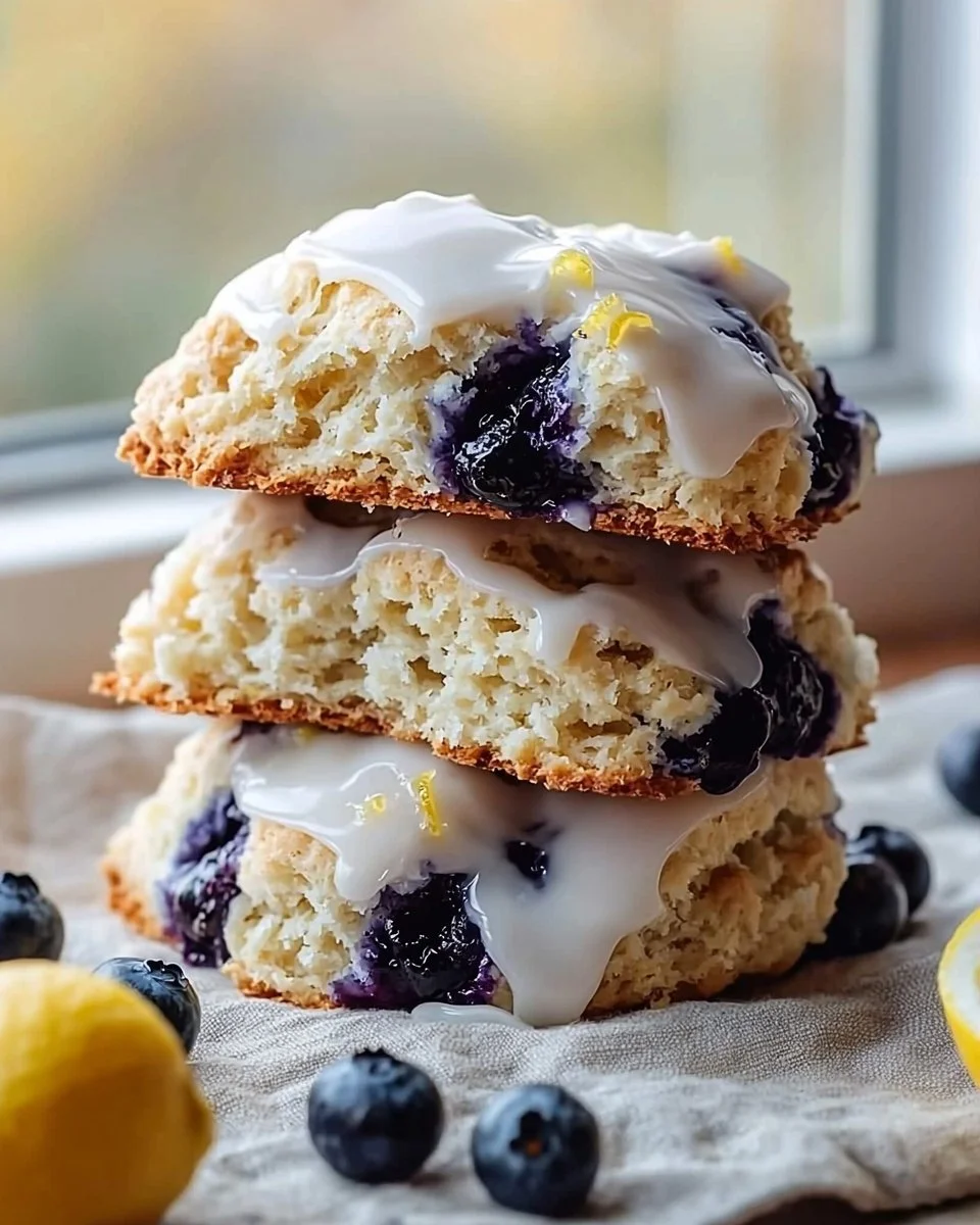 Tall & Flaky Bakery-Style Blueberry Lemon Scones