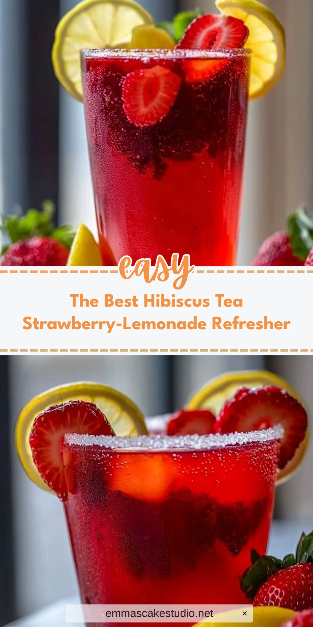The Best Hibiscus Tea Strawberry-Lemonade Refresher