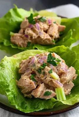 Tuna Lettuce Wraps: healthy, flavorful meal served in crisp lettuce leaves