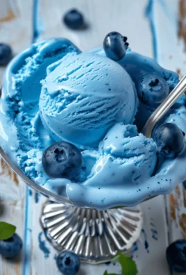 Delicious homemade Blue Moon Ice Cream in a bowl with sprinkles