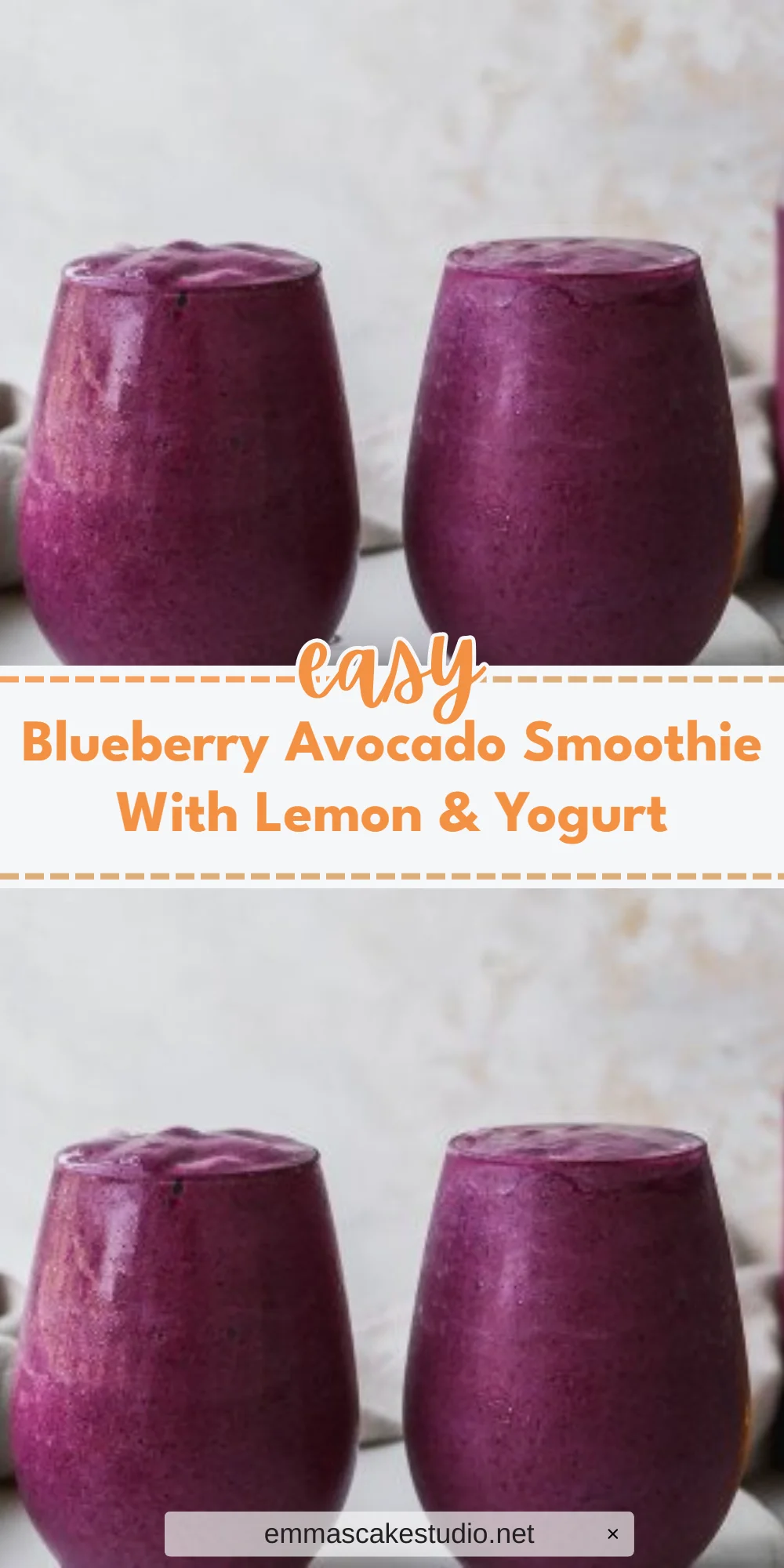 Blueberry Avocado Smoothie With Lemon & Yogurt