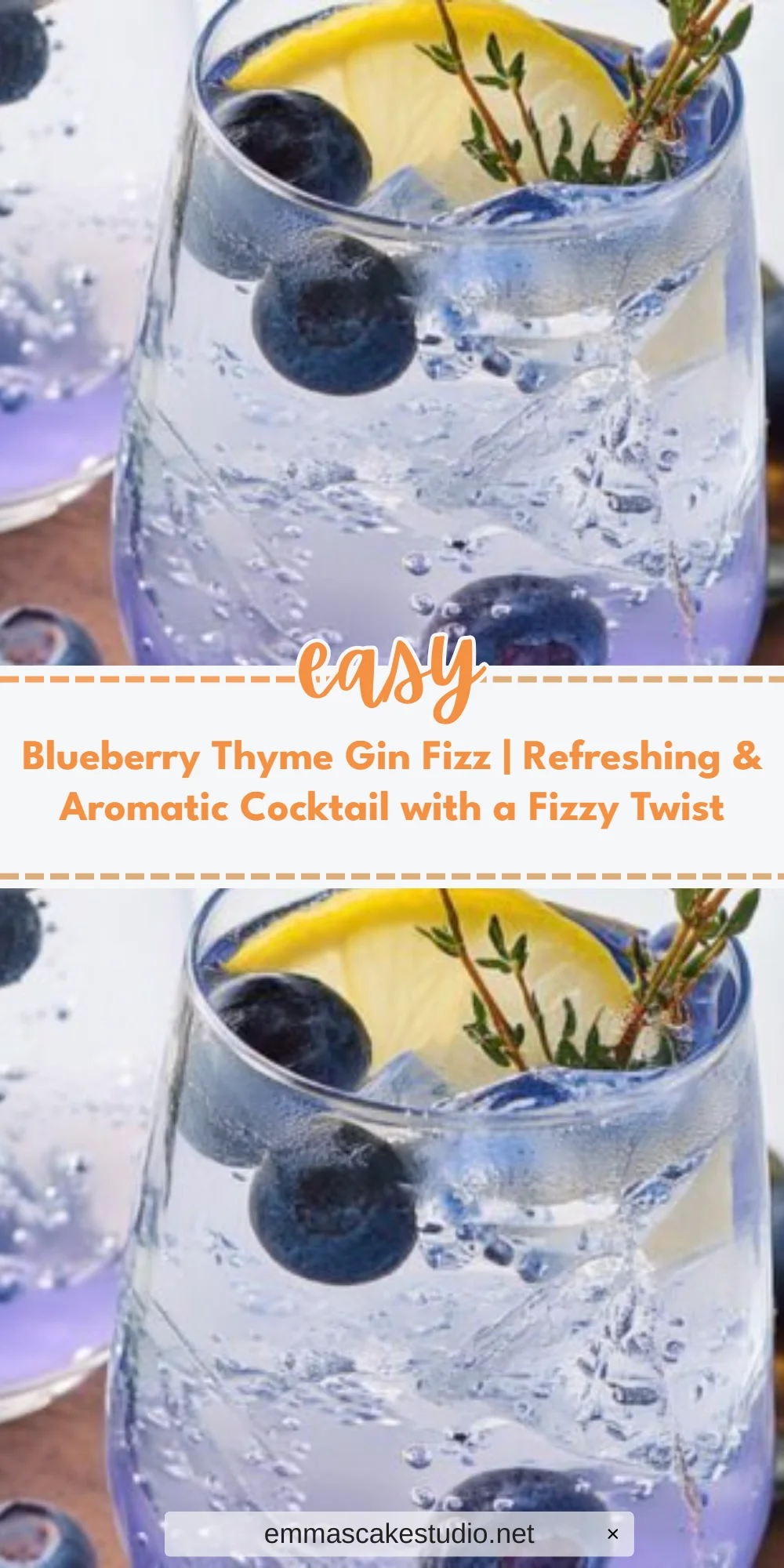 Blueberry Thyme Gin Fizz | Refreshing & Aromatic Cocktail with a Fizzy Twist