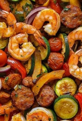 Cajun Shrimp and Sausage Sheet Pan with colorful veggies