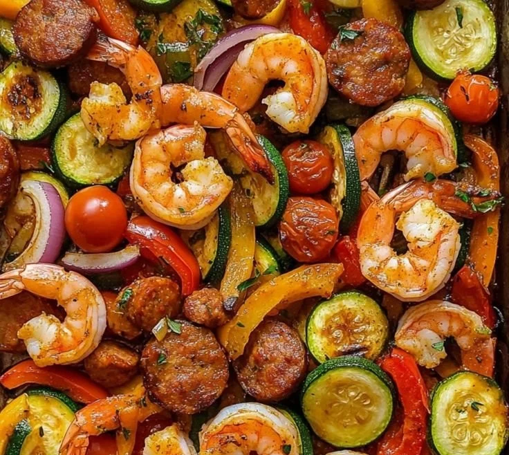 Cajun Shrimp and Sausage Sheet Pan with Veggies