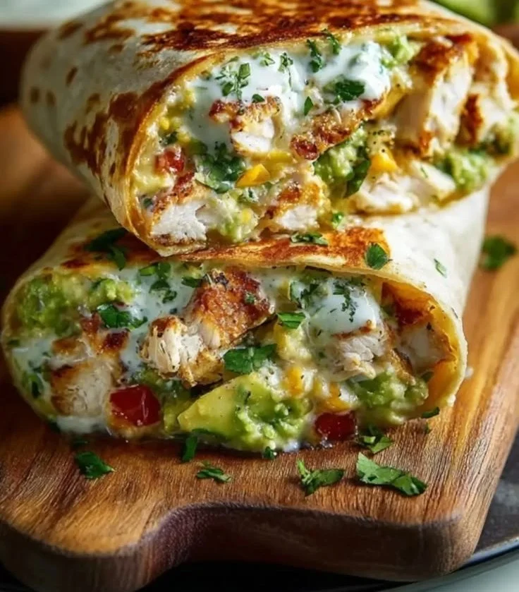 Chicken Avocado Ranch Burritos