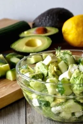 Fresh Cucumber and Avocado Salad in a bowl