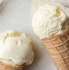 Delicious bowl of easy homemade ice cream made without an ice cream machine