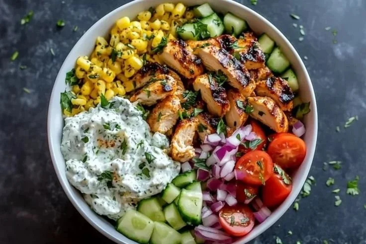 Greek Chicken Bowls with Tzatziki