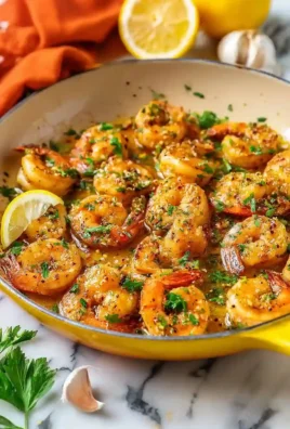 Delicious homemade garlic butter sautéed shrimp served on a plate