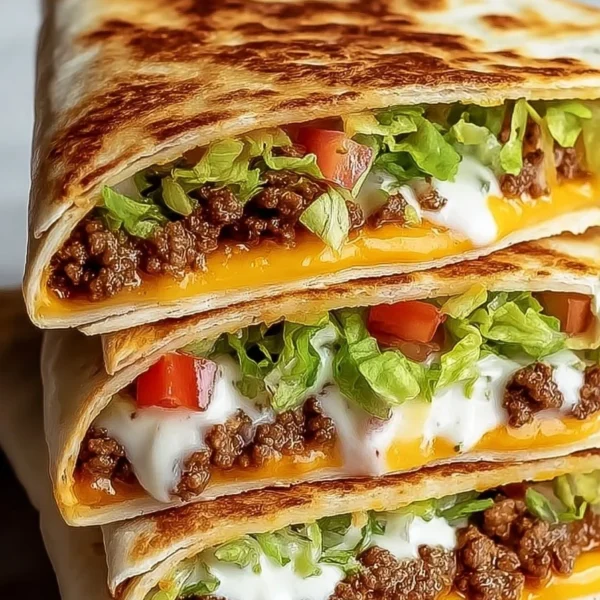 Delicious Keto Beef Crunchwraps ready to be enjoyed.
