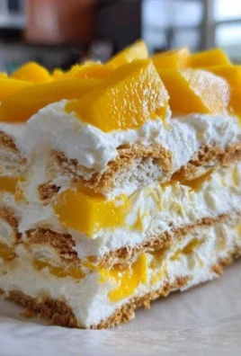 Delicious No-Bake Mango Float dessert with three simple ingredients