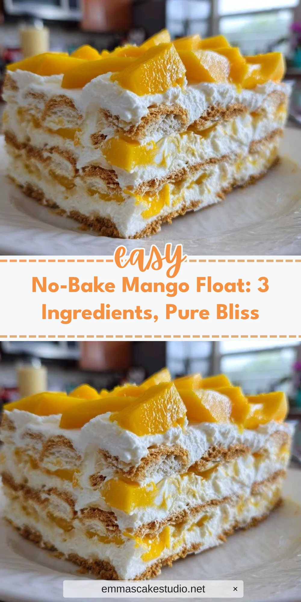 No-Bake Mango Float: 3 Ingredients, Pure Bliss