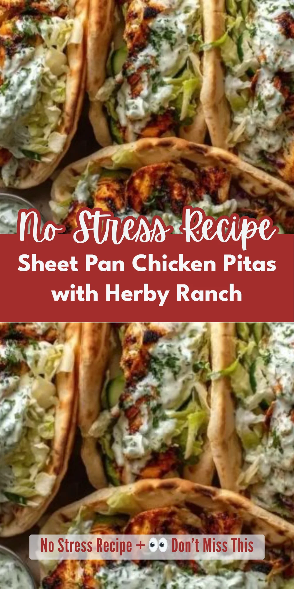 Sheet Pan Chicken Pitas with Herby Ranch