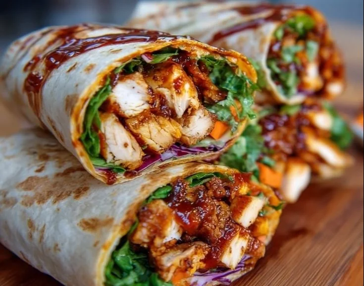 Spicy Honey BBQ Chicken Wraps