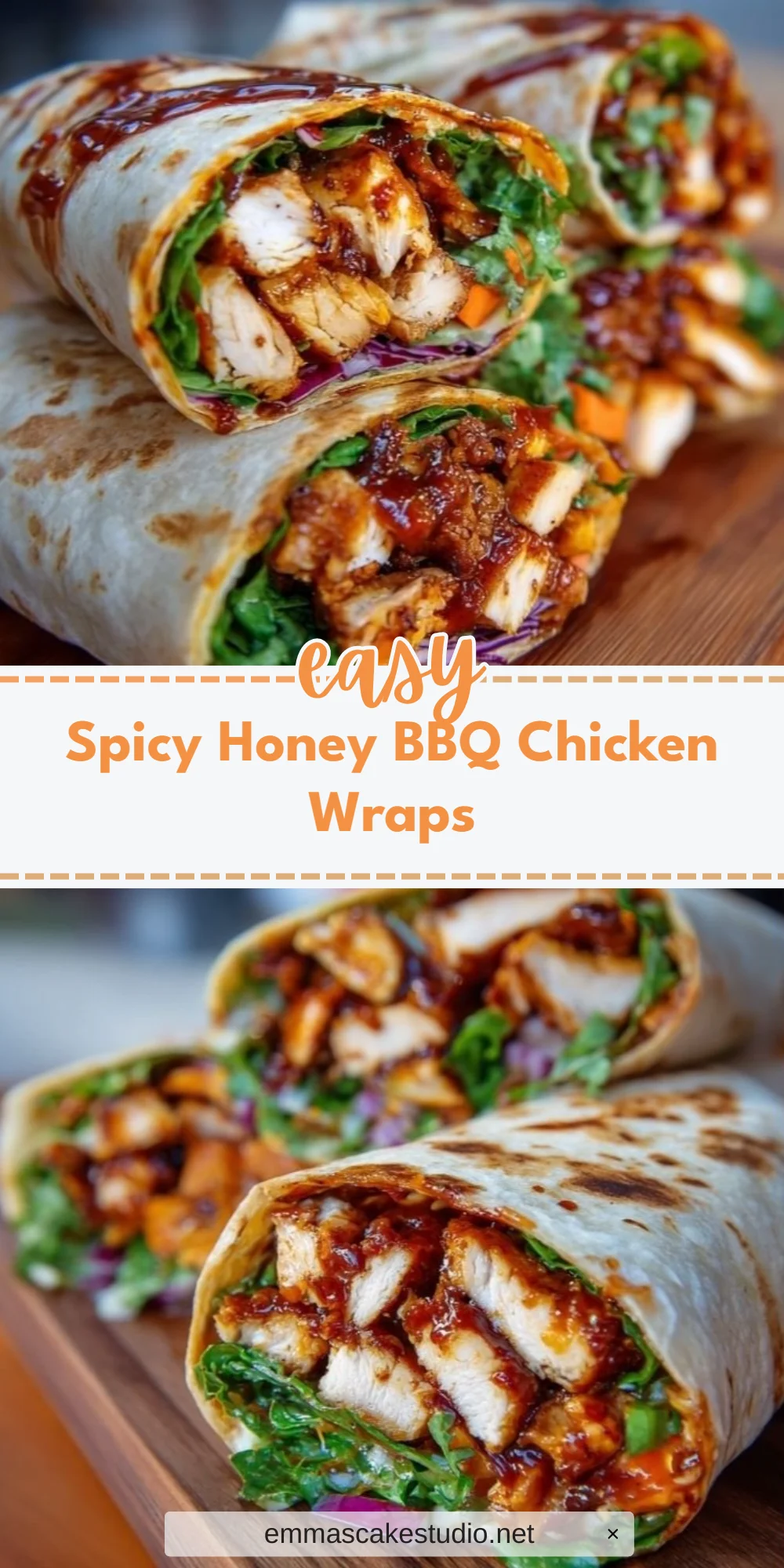 Spicy Honey BBQ Chicken Wraps