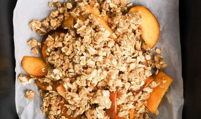 Air Fryer Peach Crisp