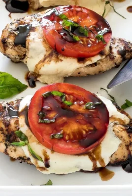 Delicious grilled chicken caprese with fresh mozzarella and basil